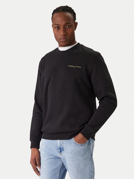 Tommy Jeans Bluza DM0DM20249 Czarny Regular Fit. Czarne bluzy męskie Tommy Jeans, m, bez wzorów, z bawełny, bez ramiączek, bez kaptura. Za 239.99 zł.