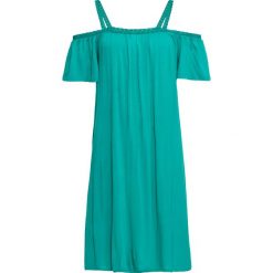 Sukienka shirtowa z koronkową tasiemką bonprix szmaragdowy. Zielone sukienki damskie bonprix, bez wzorów, z koronki, bez kołnierzyka, bez ramiączek. Za 69.99 zł.