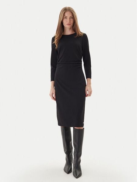 Calvin Klein Sukienka koktajlowa LV044D062G Czarny Slim Fit. Czarne sukienki damskie Calvin Klein, bez wzorów, z syntetyku, wizytowe, bez kołnierzyka, bez ramiączek. Za 849.99 zł.