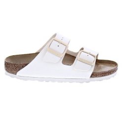 Klapki damskie Birkenstock Arizona. Białe klapki damskie Birkenstock, na lato, bez wzorów, z materiału, bez obcasa, bez zapięcia. Za 389.00 zł.