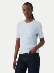 Tommy Hilfiger Bluzka WW0WW41787 Niebieski Regular Fit. Niebieskie bluzki damskie Tommy Hilfiger, s, bez wzorów, z bawełny, bez kołnierzyka, bez ramiączek. Za 489.99 zł.