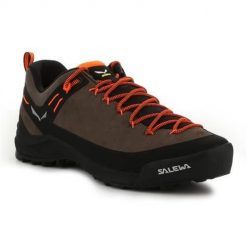 Buty trekkingowe męskie Salewa Wildfire MS Leather. Brązowe trekkingi męskie Salewa, z materiału, bez zapięcia. Za 692.00 zł.