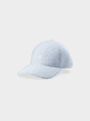 4F Czapka z daszkiem sherpa strapback damska - biała M. Białe czapki damskie 4F, na wiosnę, bez wzorów, z dzianiny, sportowe. W wyprzedaży za 39.99 zł.