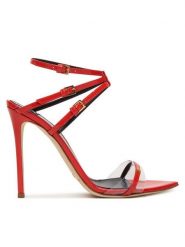 Elisabetta Franchi Sandały SA49L61E2 Czerwony. Czerwone sandały damskie Elisabetta Franchi, bez wzorów, ze skóry, bez obcasa, na szpilce, bez zapięcia. Za 2,639.00 zł.