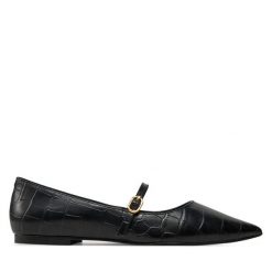 Baleriny TWINSET. Czarne balerinki damskie Twinset, bez wzorów, bez obcasa, bez zapięcia. Za 469.99 zł.