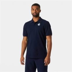 Koszulka sportowa męska Helly Hansen Marstrand Polo. Niebieskie koszulki sportowe męskie Helly Hansen, m, bez wzorów, z bawełny, bez ramiączek. Za 431.00 zł.