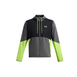 Kurtka przeciwwiatrowa z kapturem Under Armour Legacy Windbreak. Szare kurtki męskie Under Armour, s, bez wzorów, z materiału, z kapturem. Za 388.25 zł.