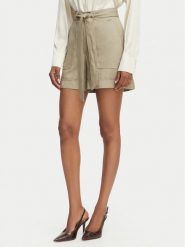 Guess Szorty materiałowe W5GD1R WG4C2 Khaki Regular Fit. Brązowe szorty damskie Guess, z aplikacjami, z lyocellu. Za 294.99 zł.