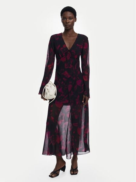 Desigual Sukienka koktajlowa Ratan 25WWVW24 Bordowy Regular Fit. Czerwone sukienki damskie Desigual, xl, bez wzorów, z syntetyku, wizytowe, bez kołnierzyka, bez ramiączek. Za 459.99 zł.