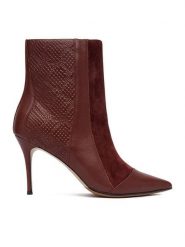 Eva Minge Botki EO-DELLA-GLC9036-5.5-888 Bordowy. Czerwone botki damskie Eva Minge, bez wzorów, ze skóry, bez obcasa, na szpilce, bez zapięcia. Za 479.99 zł.