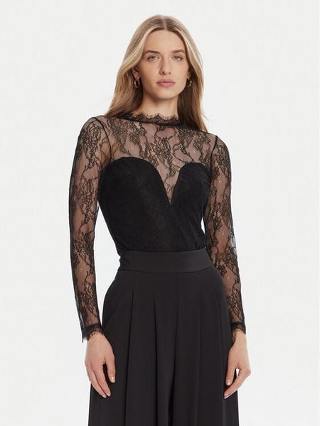 Rinascimento Body CFC0126159003 Czarny Slim Fit. Czarne body Rinascimento, bez wzorów, z syntetyku. Za 259.99 zł.