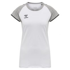Koszulka damska Hummel hmlhmlCORE volley stretch. Białe bluzki damskie Hummel, xl, bez wzorów, sportowe, bez kołnierzyka, bez ramiączek. Za 152.00 zł.