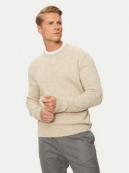 United Colors Of Benetton Sweter 103MK1N24 Beżowy Regular Fit. Brązowe swetry męskie United Colors Of Benetton, m, bez wzorów, z wełny, bez kołnierzyka, bez ramiączek. Za 219.99 zł.