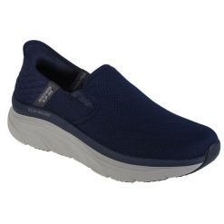 Buty sportowe Sneakersy męskie, Skechers D'Lux Walker-Orford Slip-ins. Niebieskie buty sportowe męskie Skechers, bez wzorów, bez zapięcia, trekkingowe. Za 399.99 zł.