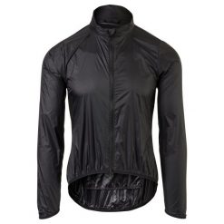 Męska kurtka rowerowa wiatrówka Essential wodoodporna czarna. Czarne kurtki sportowe męskie AGU, l, bez wzorów, z materiału, bez kaptura, rowerowe. Za 326.55 zł.