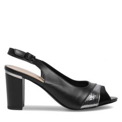 Sandały Lasocki. Czarne sandały damskie Lasocki, bez wzorów, bez obcasa, na słupku, bez zapięcia. Za 159.99 zł.
