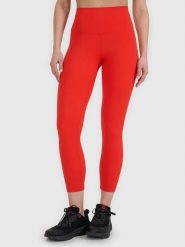 LEGGINSY DAMSKIE 4F FUNKCYJNE Z WYSOKIM STANEM KOLOR CZERWONY. Czerwone legginsy damskie 4F, bez wzorów, z materiału. Za 119.99 zł.