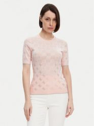 Guess Sweter W5GR20 Z3D60 Różowy Regular Fit. Czerwone swetry nierozpinane damskie Guess, xs, z aplikacjami, z wiskozy, bez kołnierzyka, bez ramiączek. Za 249.99 zł.