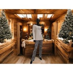 Piżama damska rozm. L P751282 Dark Beige. Brązowe piżamy damskie Massana Homewear, bez wzorów, z dzianiny, bez ramiączek. Za 314.00 zł.