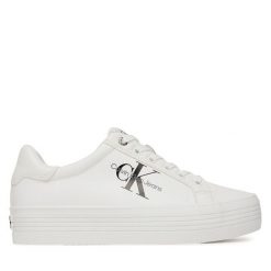 Tenisówki Calvin Klein Jeans. Białe trampki i tenisówki damskie Calvin Klein Jeans, bez wzorów, z jeansu, bez zapięcia. Za 289.99 zł.