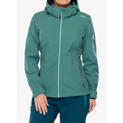 Kurtka softshell damska CMP Wilma Jacket Zip Hood. Zielone kurtki sportowe damskie CMP, bez wzorów, z softshellu, bez ramiączek, bez kaptura, trekkingowe. Za 311.99 zł.