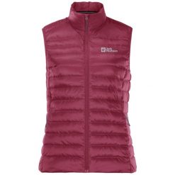 Kurtka uniwersalna damska Jack Wolfskin Pack-go Down Vest. Czerwone kurtki sportowe damskie Jack Wolfskin, s, bez wzorów, z syntetyku, bez ramiączek, bez kaptura, trekkingowe. Za 495.20 zł.