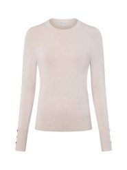 Marie Lund Sweter damski z cienkiej dzianiny Kobiety beżowy|szary jednolity, M. Brązowe swetry nierozpinane damskie Marie Lund, m, bez wzorów, z dzianiny, bez kołnierzyka, bez ramiączek. Za 199.95 zł.