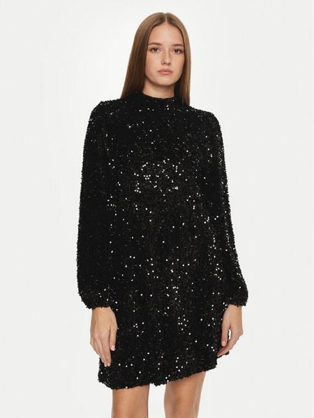 Vila Sukienka koktajlowa 14103750 Czarny Regular Fit. Czarne sukienki damskie Vila, bez wzorów, z syntetyku, wizytowe, bez kołnierzyka, bez ramiączek. Za 129.99 zł.