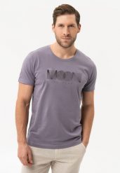 Fioletowy t-shirt T-MOL. Fioletowe t-shirty męskie Volcano, m, bez wzorów, z bawełny, bez kołnierzyka, bez ramiączek. Za 59.99 zł.