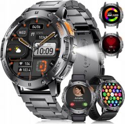 SMARTWATCH Zegarek Męski LATARKA Ciśnieniomierz ROZMOWY 530mAH AMOLED IP68. Zegarki męskie Lazird, bez wzorów. Za 229.00 zł.