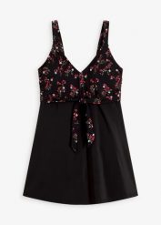 Sukienka kąpielowa. Czarne sukienki damskie bonprix, na plażę, bez wzorów, bez kołnierzyka, bez ramiączek. Za 159.99 zł.
