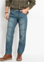 Dżinsy Regular Fit Straight ze stabilnego denimu. Niebieskie jeansy męskie bonprix, z denimu. Za 119.99 zł.