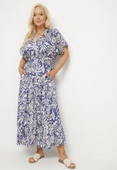 Niebieska Sukienka Wiskozowa w Kwiaty Rozkloszowana Efrisa. Niebieskie sukienki damskie Born2be, na co dzień, na lato, xl, bez wzorów, z wiskozy, eleganckie, bez kołnierzyka, bez ramiączek, maxi, rozkloszowane. Za 84.99 zł.