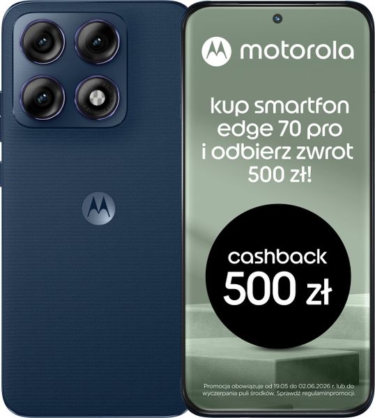 Smartfon Motorola Edge 70 Pro 5G 12/512GB Granatowy (PBC20002SE). Niebieskie smartfony Motorola. Za 3,404.67 zł.