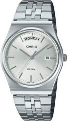Zegarek Casio Casio Timeless MTP-B146D-7AVDF Zegarek męski srebrna tarcza 41 mm. Szare zegarki męskie Casio, bez wzorów, srebrne. Za 278.99 zł.