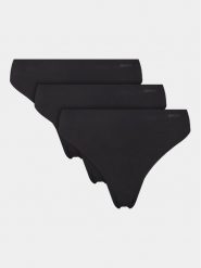 DKNY Komplet 3 par stringów DK5026BP3 Czarny. Czarne majtki damskie DKNY, z syntetyku. Za 119.99 zł.