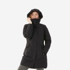Parka turystyczna damska zimowa Quechua NH500 Warm -10°C wodoodporna. Czarne parki damskie QUECHUA, na zimę, m, bez wzorów, bez kaptura. W wyprzedaży za 299.99 zł.