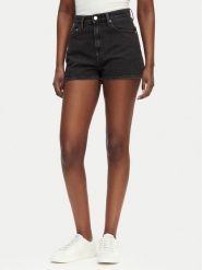 Tommy Jeans Szorty jeansowe DW0DW23057 Czarny Regular Fit. Czarne szorty damskie Tommy Jeans, bez wzorów, z bawełny. Za 289.99 zł.