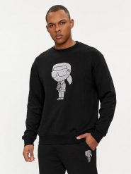 KARL LAGERFELD Bluza 705430 542941 Czarny Regular Fit. Czarne bluzy męskie KARL LAGERFELD, m, bez wzorów, z bawełny, bez ramiączek, bez kaptura. Za 629.99 zł.