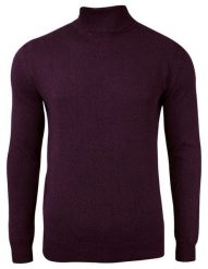 Golf Męski w Kolorze Czerwonego Wina, Elegancki, Klasyczny -Brave Soul- 100% BAWEŁNA. Czerwone swetry męskie Brave Soul, l, bez wzorów, z bawełny, eleganckie, bez kołnierzyka, bez ramiączek. Za 119.00 zł.