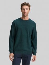 Męski Sweter Tom Tailor Structured Crewneck Knit Jasper Green Navy Twotone 1047570 38770. Niebieskie swetry męskie Tom Tailor, m, bez wzorów, bez kołnierzyka, bez ramiączek. Za 99.99 zł.