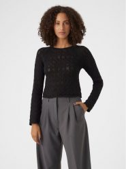 Vero Moda Sweter Fabienne 10299617 Czarny Slim Fit. Czarne swetry nierozpinane damskie Vero Moda, xl, bez wzorów, z bawełny, bez kołnierzyka, bez ramiączek. Za 89.99 zł.