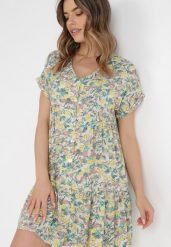 Beżowa Sukienka Dianone. Brązowe sukienki damskie Born2be, na lato, m, bez wzorów, bez kołnierzyka, bez ramiączek, mini, rozkloszowane. Za 39.99 zł.