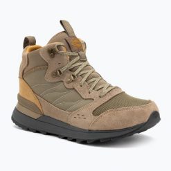 Buty turystyczne męskie Merrell Alpine 83 Sneaker Recraft Mid Wp. Brązowe buty zimowe męskie Merrell, bez wzorów, bez obcasa, bez zapięcia. Za 519.99 zł.