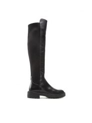Guess Muszkieterki Carmen FL8CAR LEA11 Czarny. Czarne kozaki damskie Guess, z aplikacjami, ze skóry, bez obcasa, na płaskiej podeszwie, bez zapięcia. Za 679.99 zł.