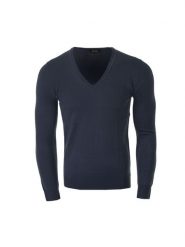 Antony Morato Sweter V-Neck | MMSW00215 | Mężczyzna | Granatowy. Niebieskie swetry męskie Antony Morato, m, bez wzorów, z dzianiny, bez kołnierzyka, bez ramiączek. W wyprzedaży za 99.00 zł.