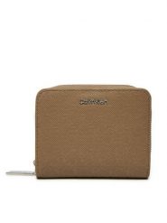 Calvin Klein Portfel Ck Must Medium Zip Around_Mono K60K612825 Brązowy. Brązowe portfele damskie Calvin Klein, ze skóry. Za 169.99 zł.