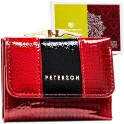 Portfel damski Peterson PTN PH32-3-RS czerwony. Czerwone portfele damskie Peterson, ze skóry. Za 69.99 zł.