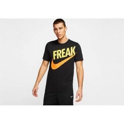 Koszulka sportowa męska Nike Giannis freak. Czarne koszulki sportowe męskie Nike, l, bez wzorów, z bawełny, bez ramiączek, na fitness i siłownię. Za 226.00 zł.