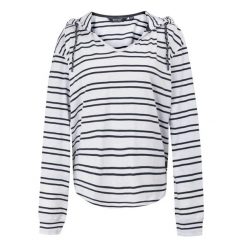 Bluza Z Kapturem Damska Paski W Serek Minerve. Białe bluzy damskie Regatta, xl, bez wzorów, sportowe, bez ramiączek, z kapturem. Za 64.99 zł.